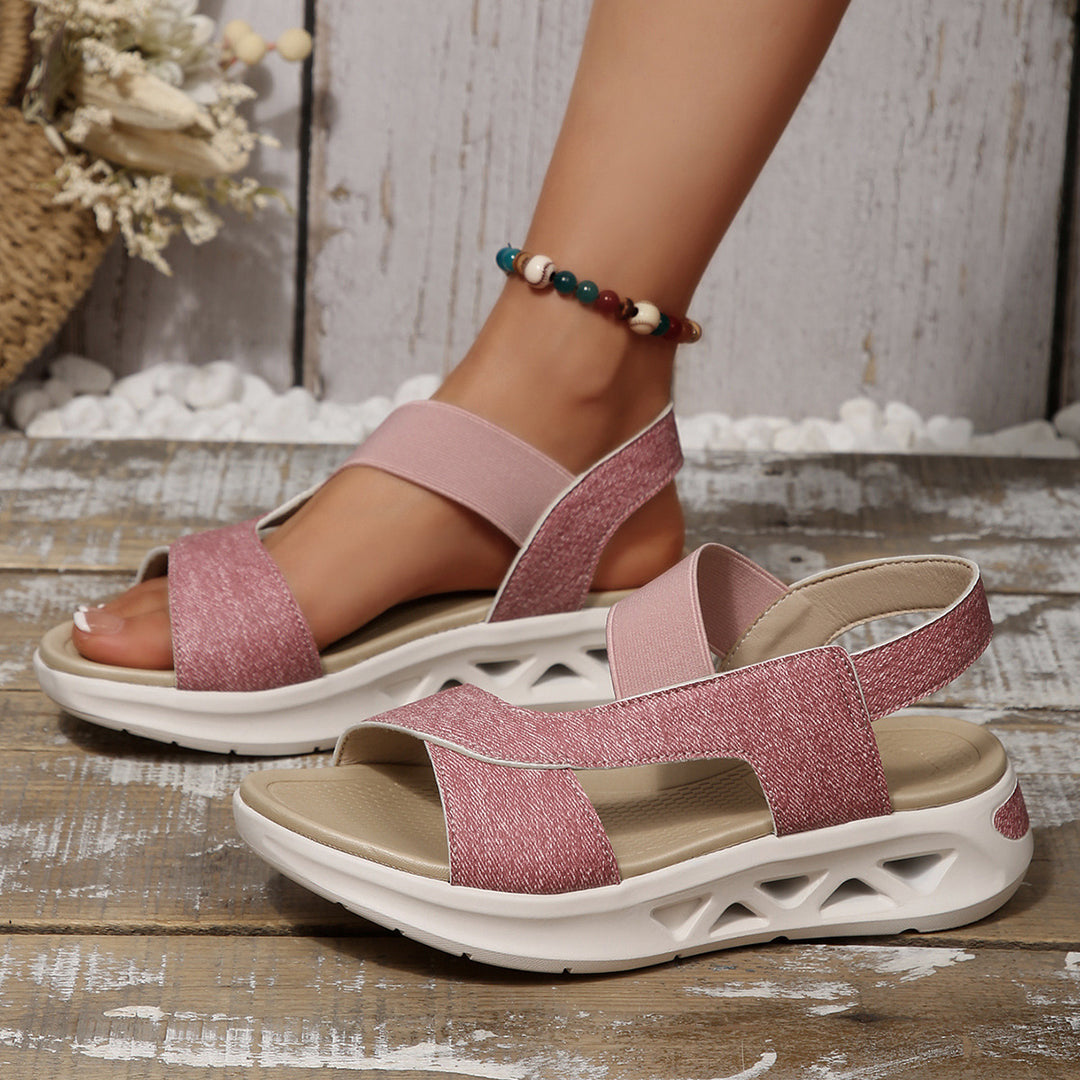 Dame Åndbare Platform-Sandaler med dæmpende sål og elastiske remme Stilla