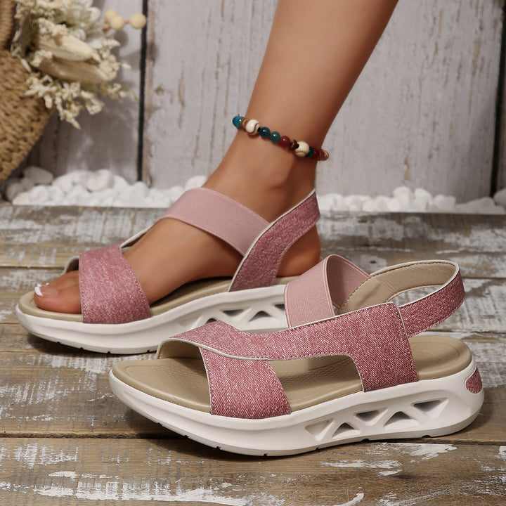 Dame Åndbare Platform-Sandaler med dæmpende sål og elastiske remme Stilla