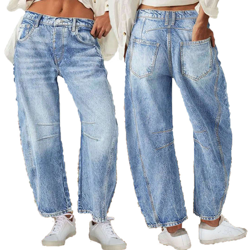 Dame brede jeans i afslappet vintage stil med kvalitetsdetaljer Stilla