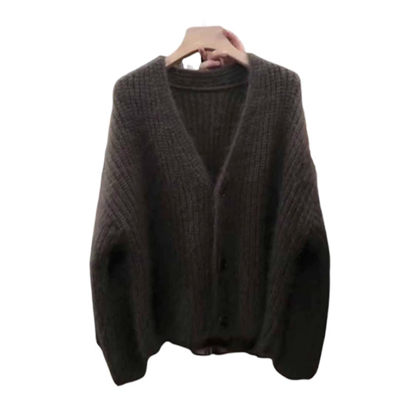 Dame Fleece Cardigan med Knap og Casual Skæring Stilla