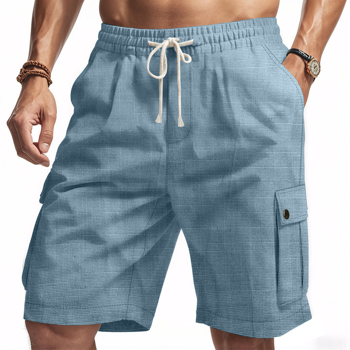 Herrer afslappede cargo-shorts med elastisk talje og praktiske lommer Stilla