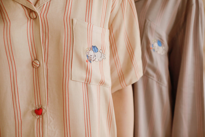 Dame Sommer Pyjama-Sæt med stilfuldt stribemønster og komfortabelt kortærmet overdel Stilla