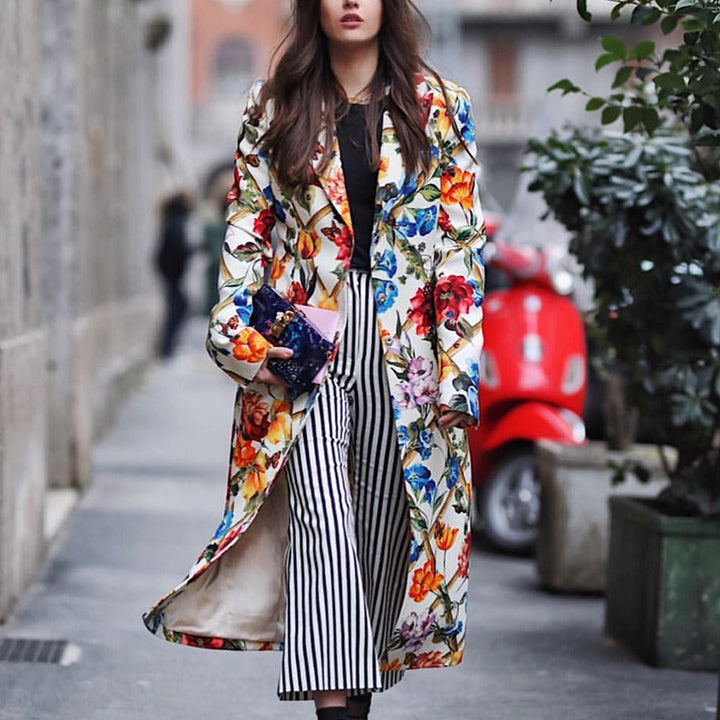 Dame Floral-Chic Langblazer Stilla
