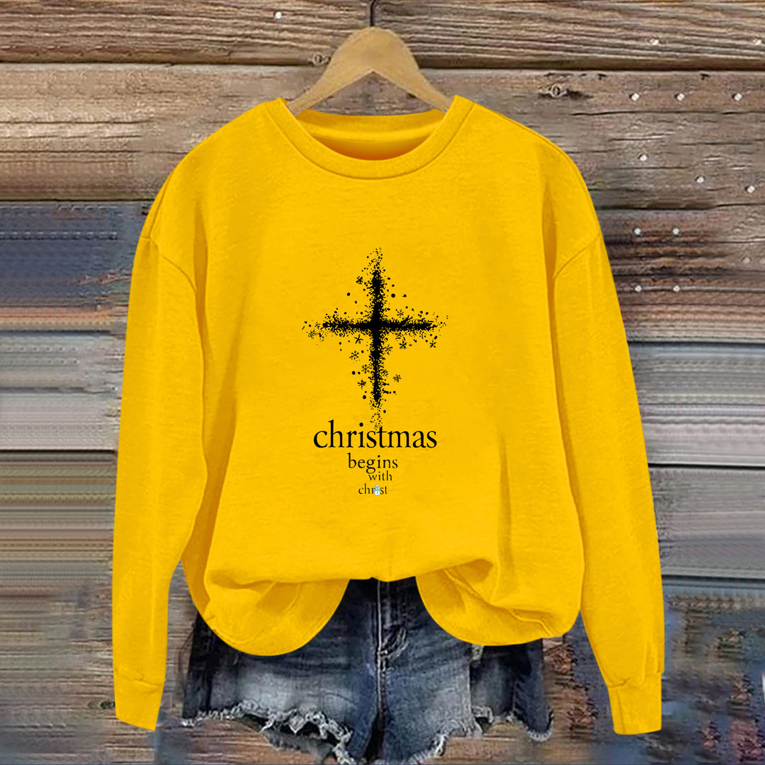 Kvinders sweatshirt med Christian motiv og blød inderside Stilla