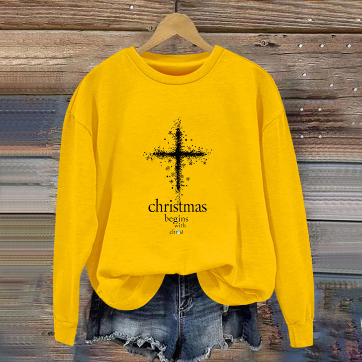 Kvinders sweatshirt med Christian motiv og blød inderside Stilla