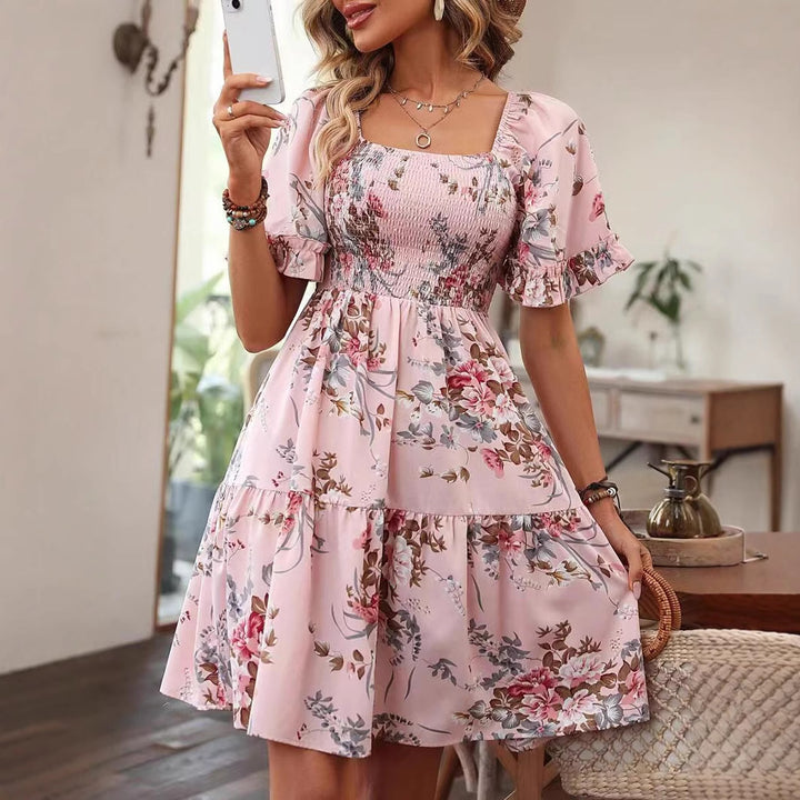 Damer Smocked Floral Swing Kjole Stilla