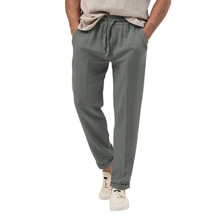 Herrer casual linned fritidsbukser med elastisk talje og sidelommer Stilla