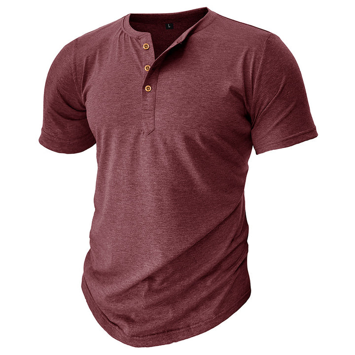 Herrer Henley T-shirt med knapper og afslappet snit Stilla