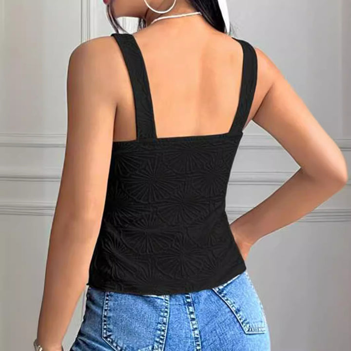 Dame Tekstureret Kvadrat-Udskæring Crop Top Stilla