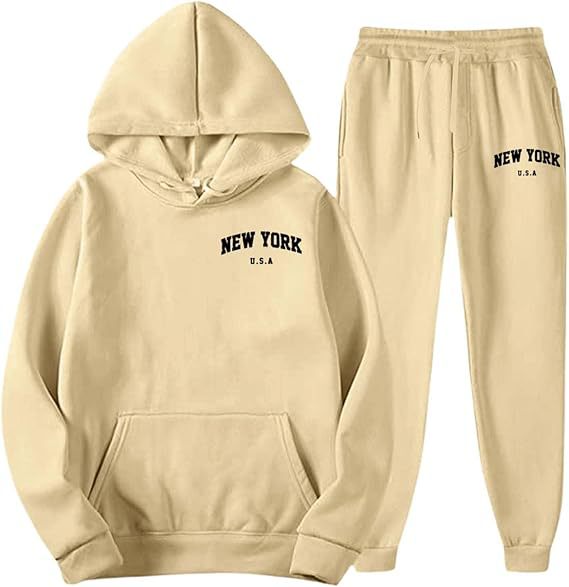 Dame Hooded Sweat Suit med høj kvalitet materiale og moderne bogstaver Skovae
