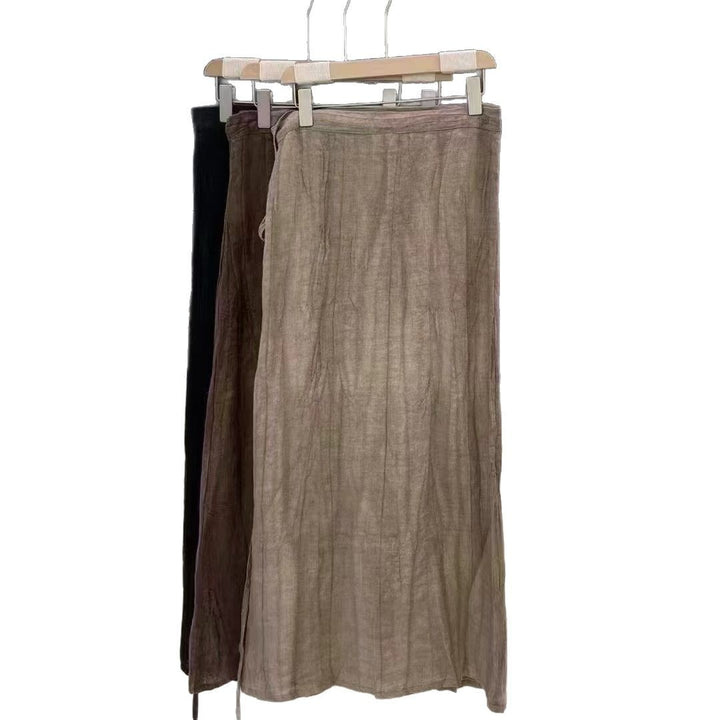 Femme Faltenmaxi-nederdel med struktureret finish Stilla