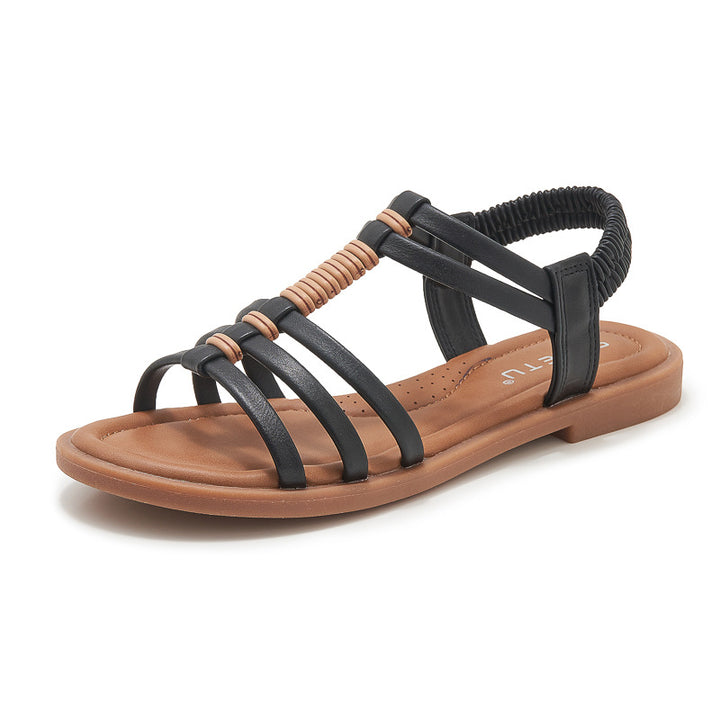 Dame sandaler med elastiske remme og polstret sål Stilla