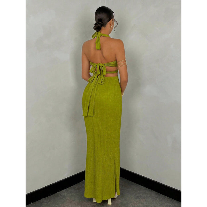 Femme Halterneck Cutout Maxi Kjole Stilla