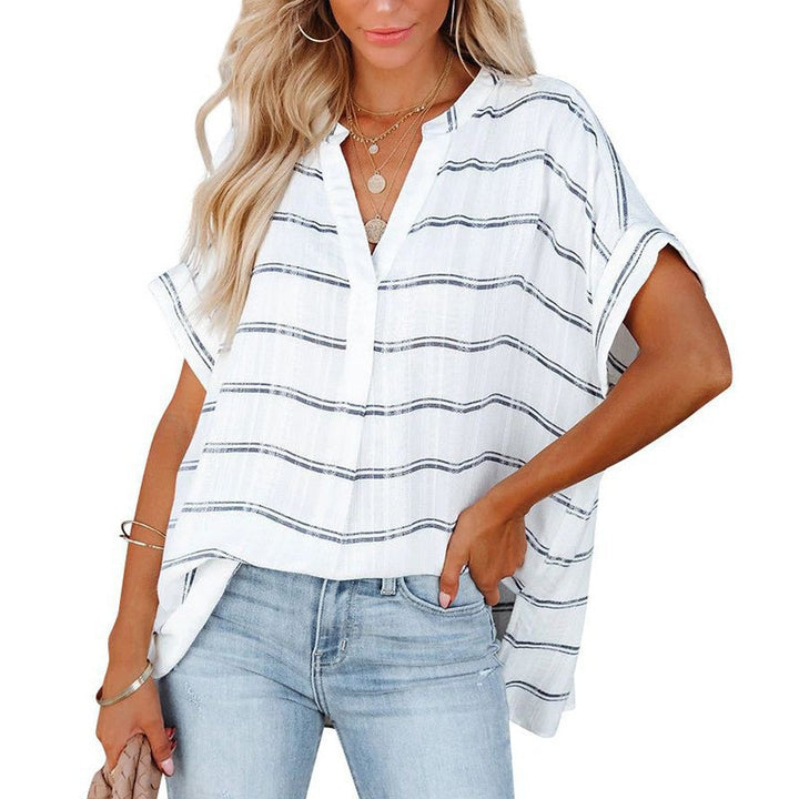 Dame Letvægts Relaxed Fit Knaplukning Top Stilla
