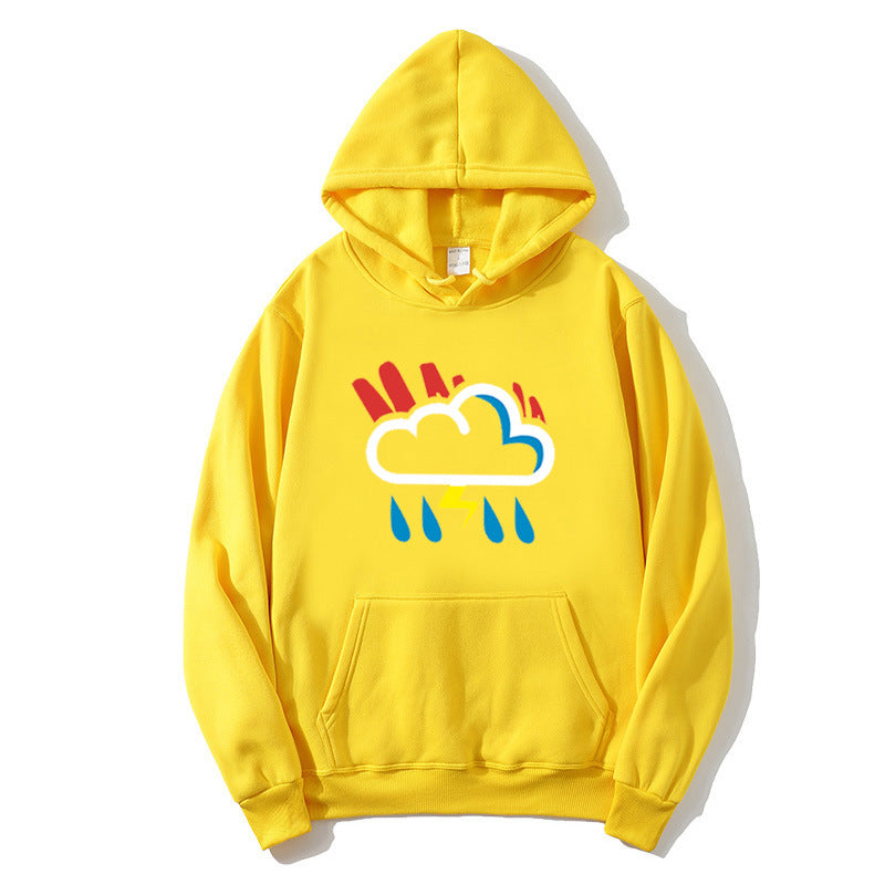 Damehoodie med muntert vejrmotiv Skovae
