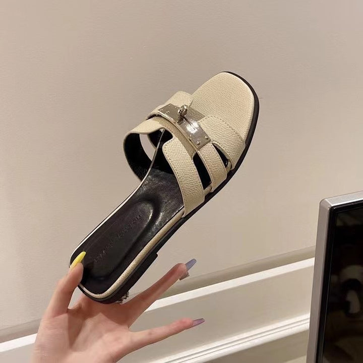 Dame Casual Slide Sandaler med smart spænde-detalje Stilla