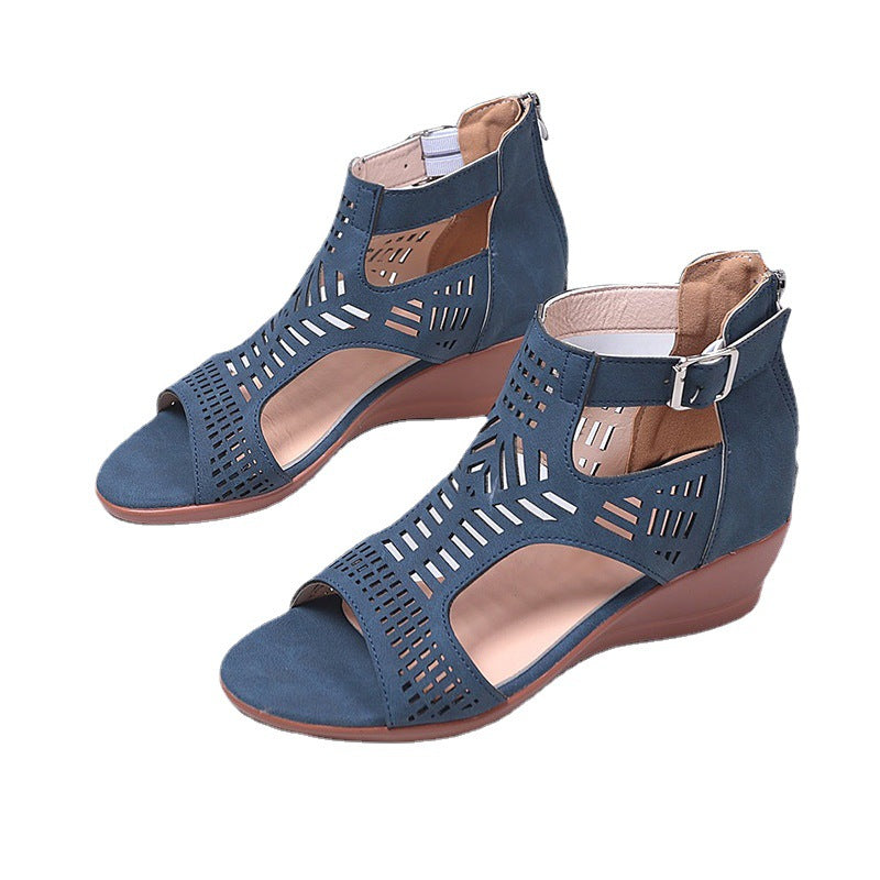 Dame wedge-sandaler med åndbart snit og elegant rem-design Stilla