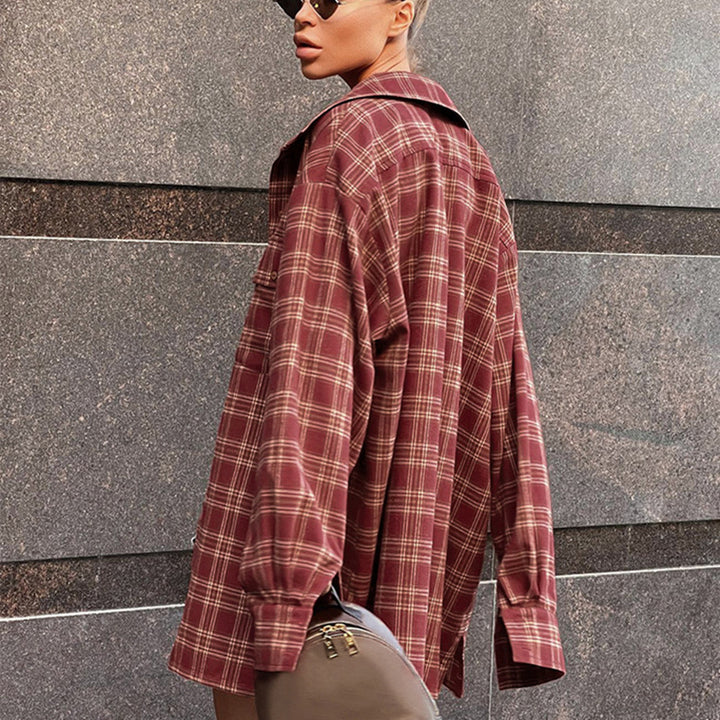 Damer Oversized Karo Shacket Stilla