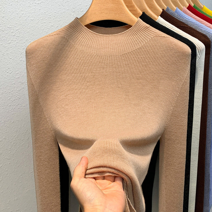 Dame Figurtilpasset Turtleneck-overdel i ribstrik Stilla