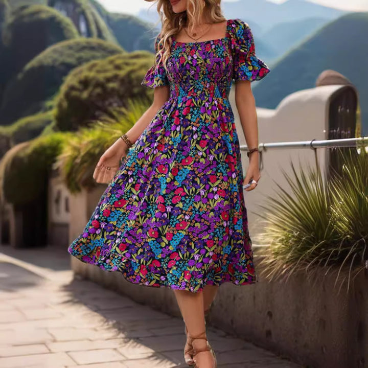 Dame sommerkjole i floral design Stilla