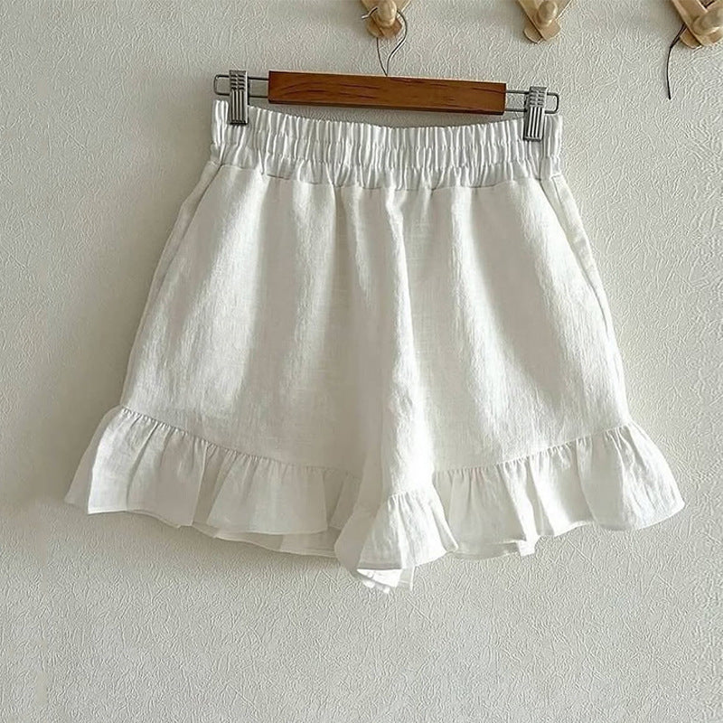 Dame afslappet to-delt sæt med svingende top og flæse shorts Stilla