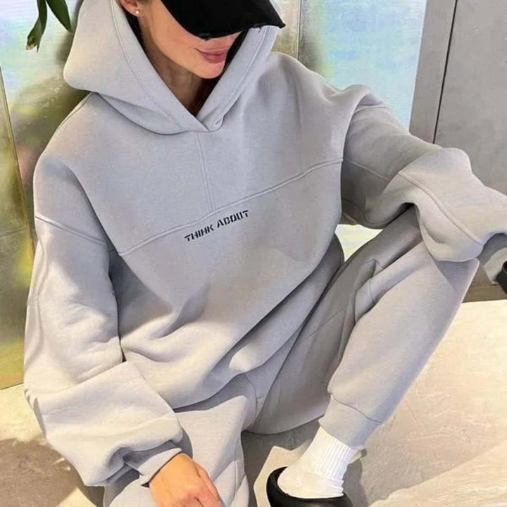 Stilla | Trendy Trykt Sweatshirt Sports Fritids Sæt