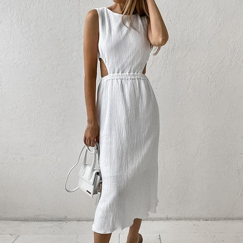Dames Maxikjole med elegante Cut-Out-detaljer og svingende kant Stilla
