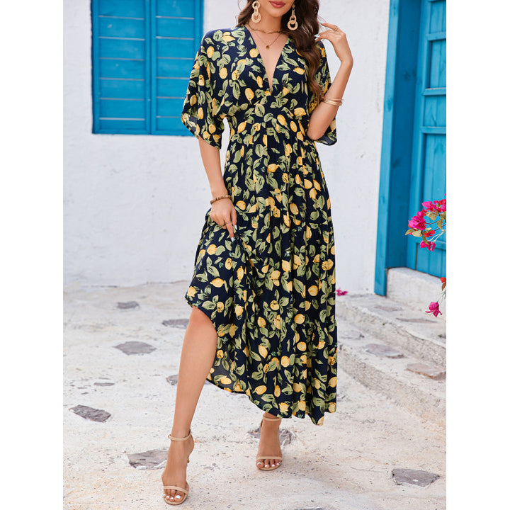 Dame Maxi-Kjole med blomstret design Stilla