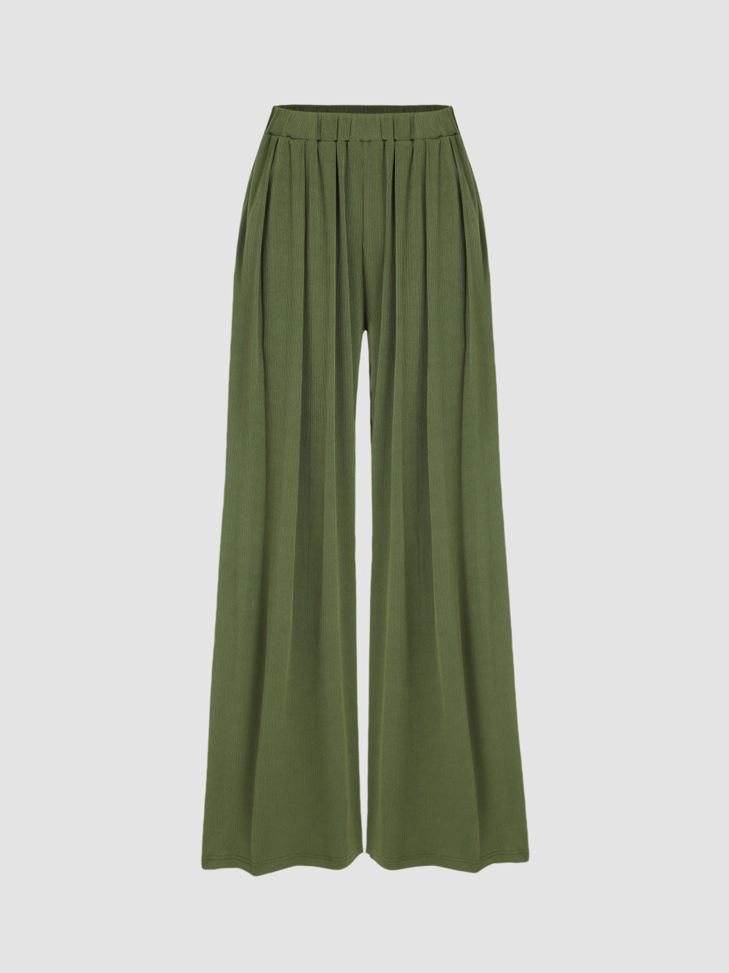 Dame bred Palazzo-bukser med elegante folder og elastisk talje Skovae