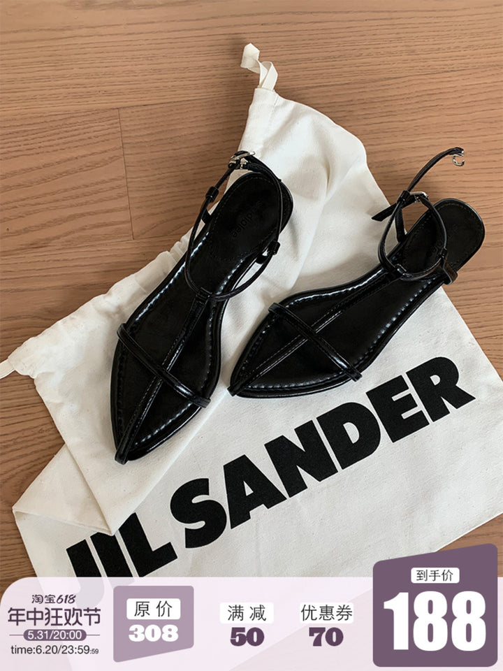 Damer Elegante Rem Sandaler Flade med Justerbar Ankelsnor Stilla