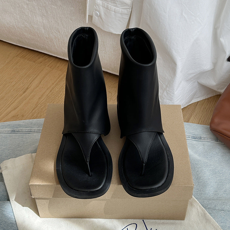 Femme Moderne Tåsplit Sandaler Ankelsko Stilla