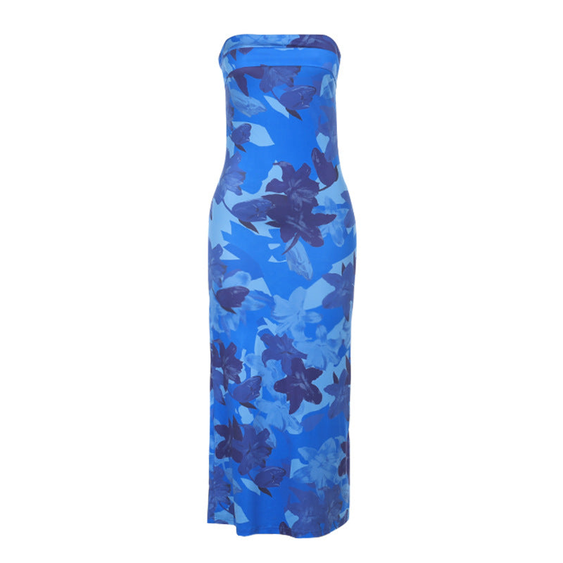 Dame Blomster Slip Maxi Kjole Stilla