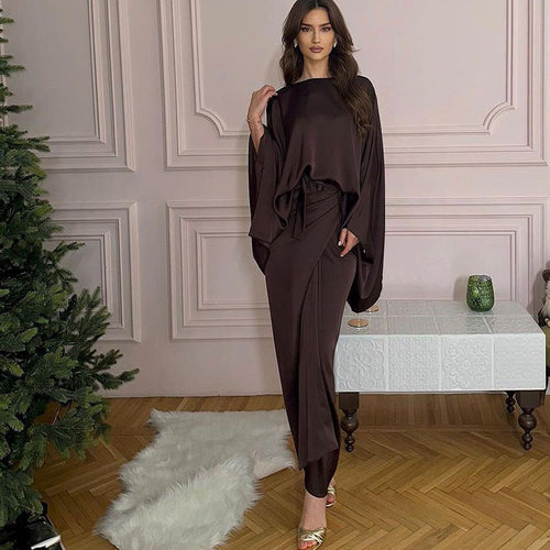 Dame Satin Bred-Bukser Overall Sæt Stilla