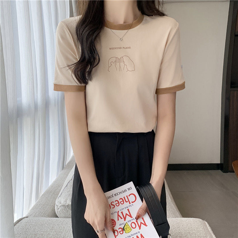 Femme Casual Grafik T-shirt med legende weekenddesign Stilla