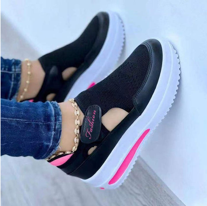Dame behagelige Slip-On sneakers med åndbart netdesign og elastisk sål Stilla