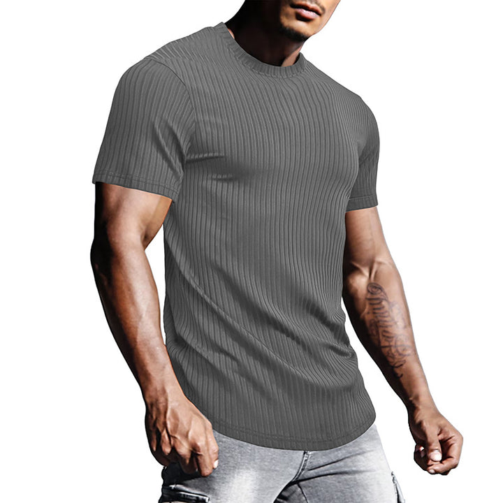 Herrer Fitted Rundhalet T-shirt med struktureret design og åndbart materiale Stilla