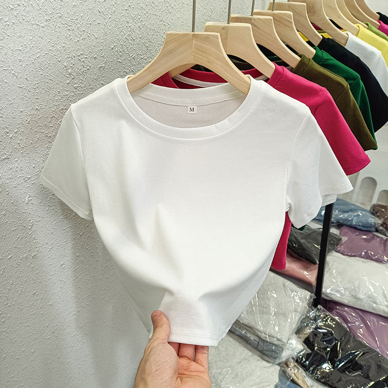 Femme Classic Rundhættes Bomulds-T-shirt Stilla
