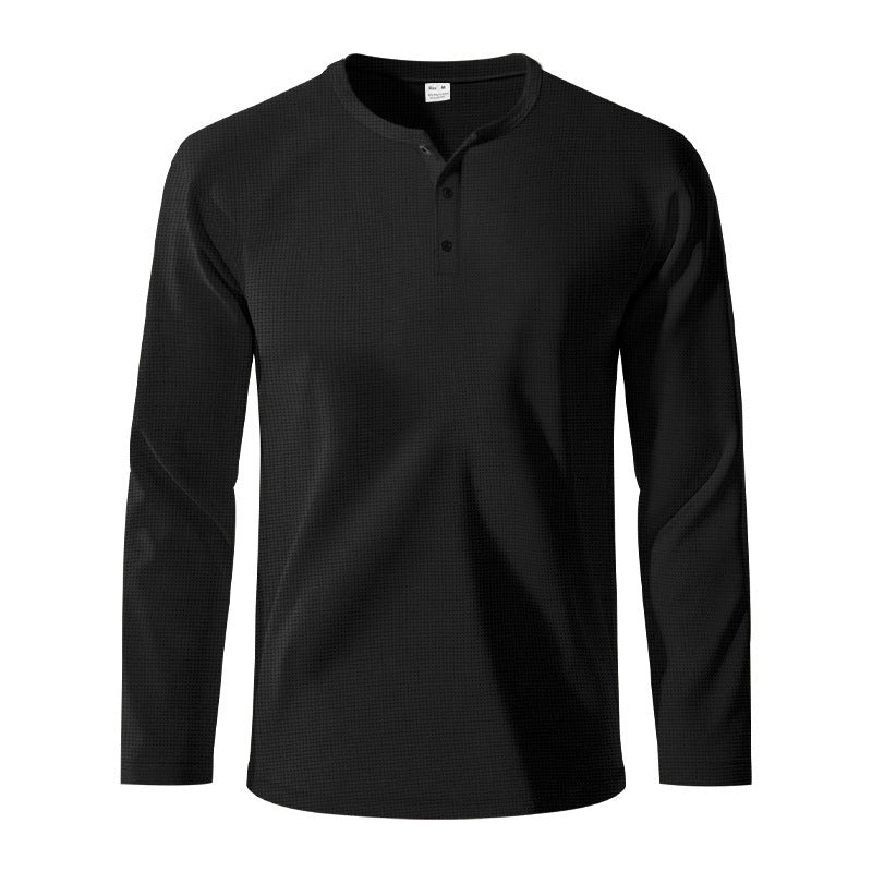 Herrer Langærmet Henley-shirt med struktureret overflade Stilla