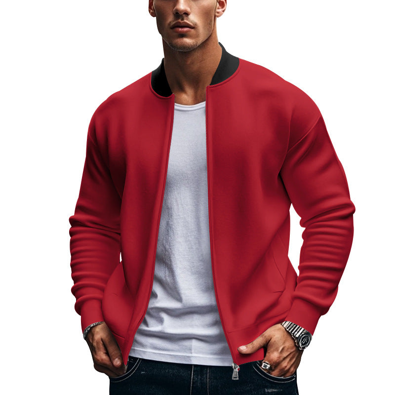 Herrer sportlig sweatshirtjakke i minimalistisk design med lynlås Stilla