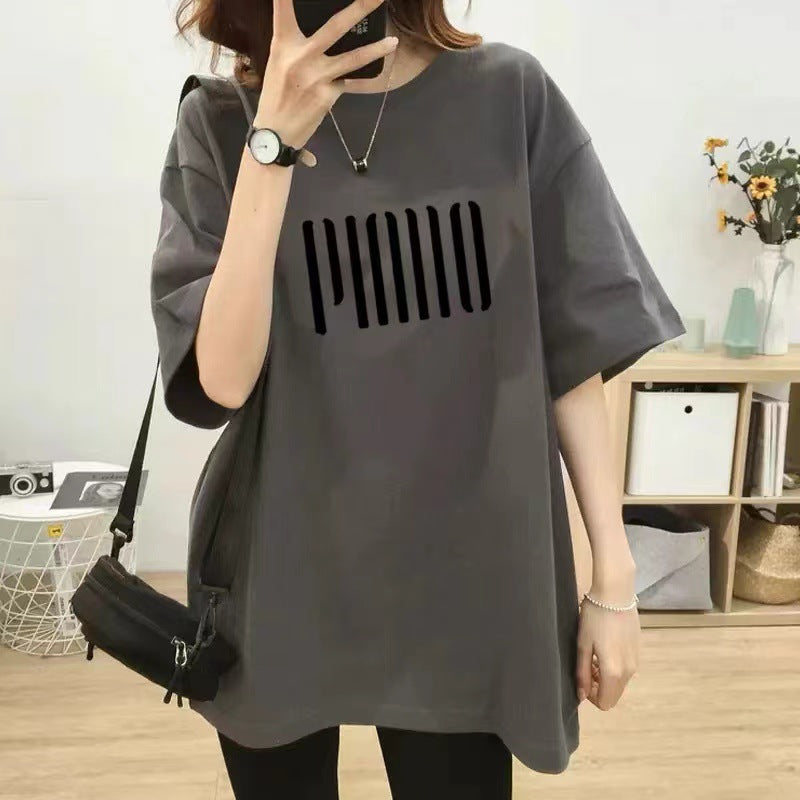 Dame T-shirt i afslappet oversized stil med moderne grafiktryk Stilla