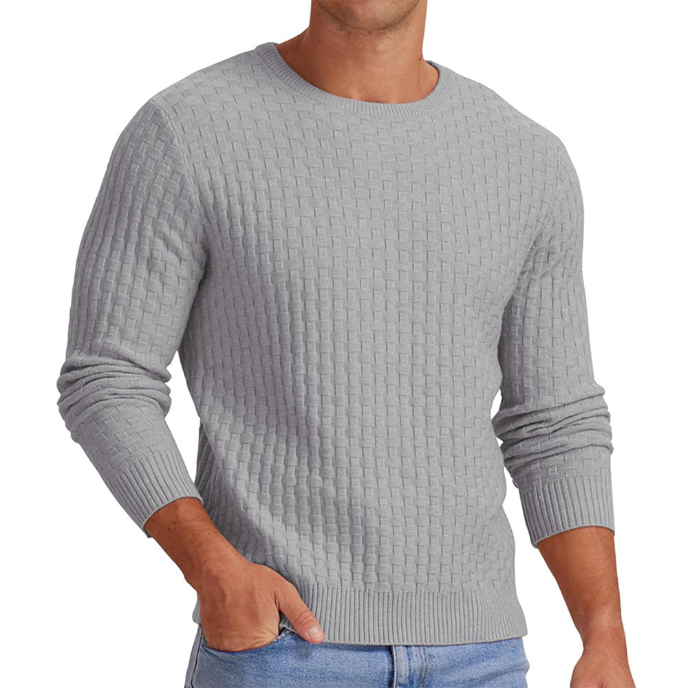 Herre strikkepullover med struktureret design Stilla