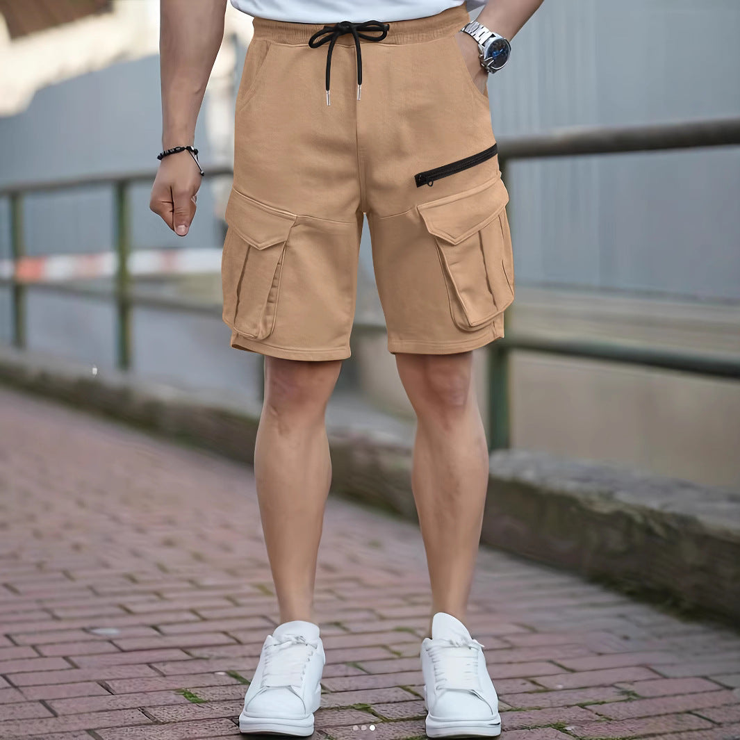 Herrer Cargo-shorts med multifunktionelle lommer og elastisk talje Stilla