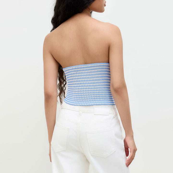 Kvinders crop top med åben ryg og dekorativ slids Stilla
