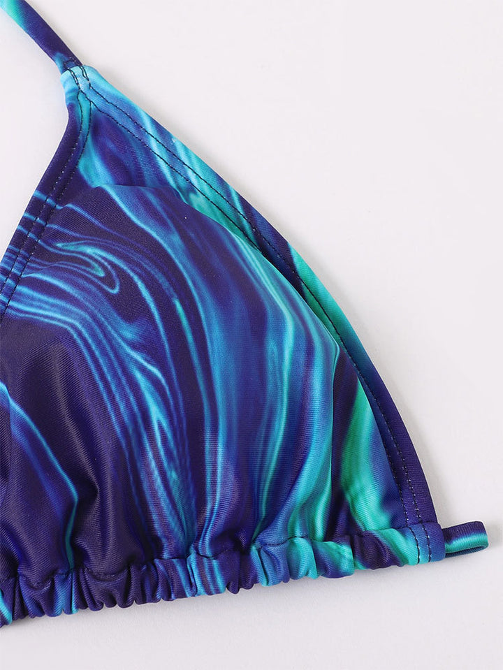 Dame bikini-sæt med justerbart indpakningsdesign og elegant cover-up Stilla