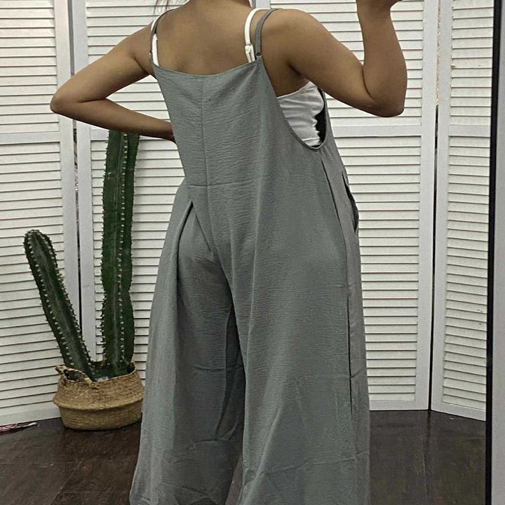 Dame Løs Jumpsuit med vide ben og praktiske lommer Stilla