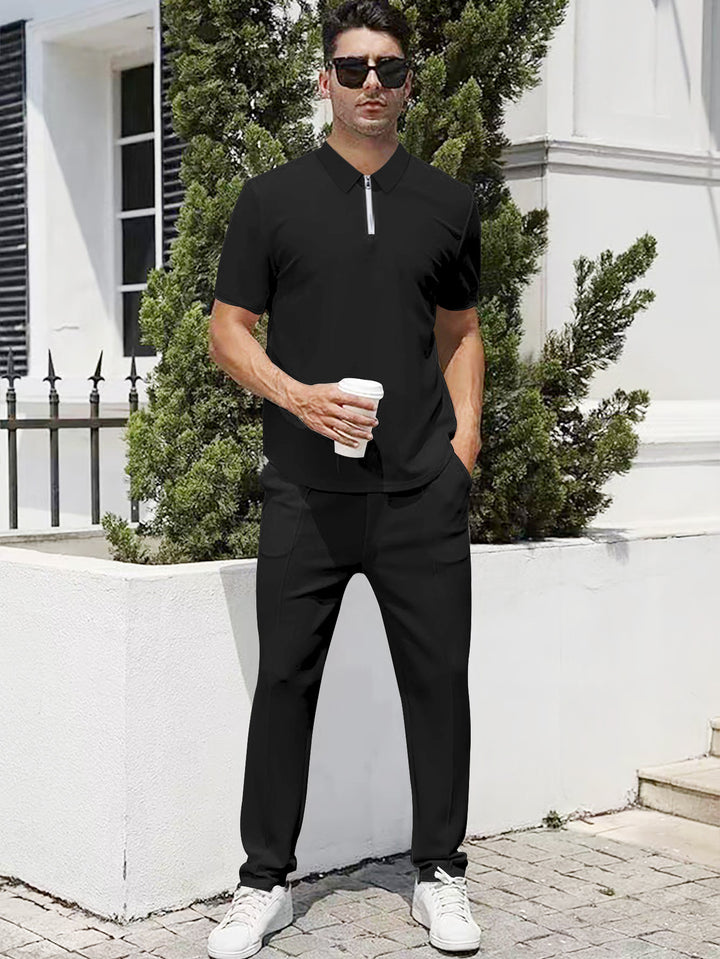 Herrer sporty polo shirt med moderne detaljer Stilla