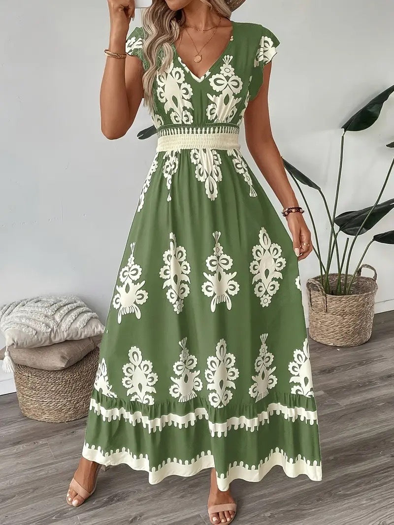 Damer Bohemian Broderet Maxi Kjole Stilla