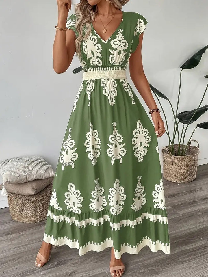 Damer Bohemian Broderet Maxi Kjole Stilla