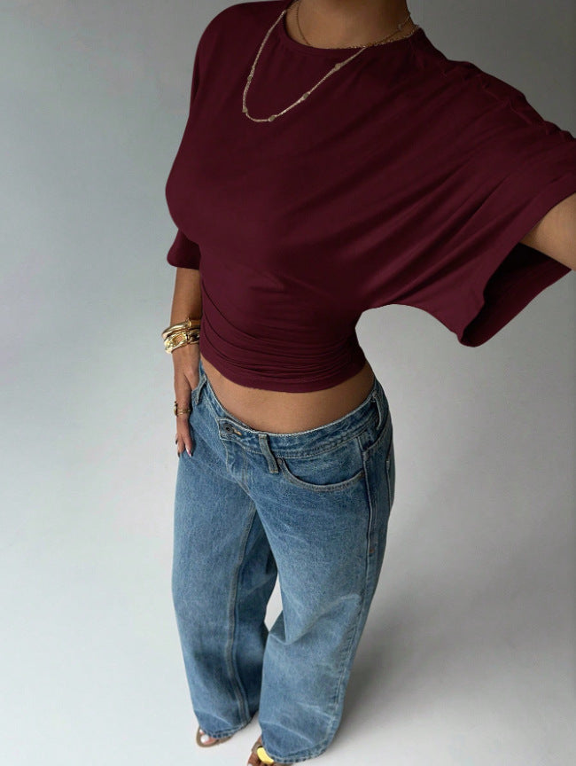 Dame Kortærmet Crop-Top Skovae