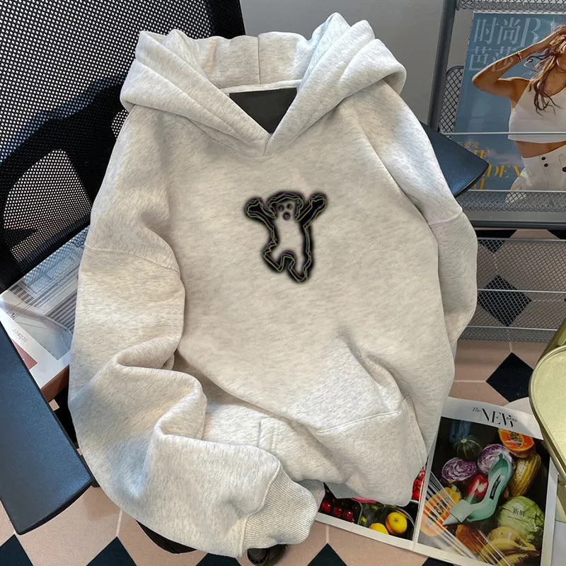 Kvinde hoodie med kreativ bjørnemotiv Stilla